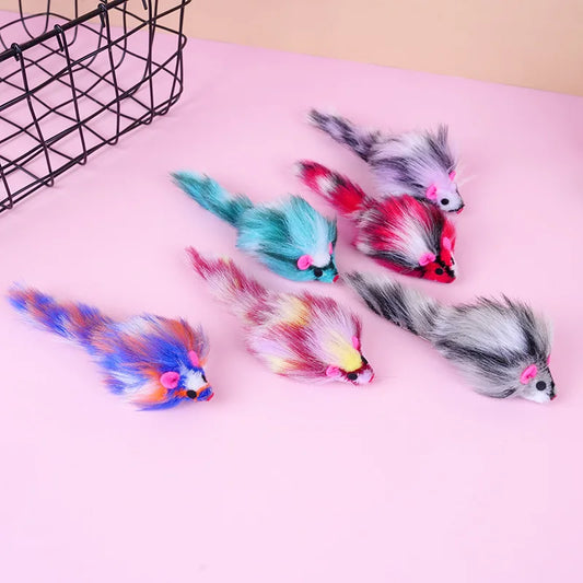 100-Piece Plush Mouse & Feather Cat Toy Set